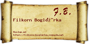 Filkorn Boglárka névjegykártya