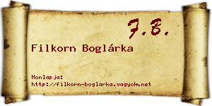 Filkorn Boglárka névjegykártya